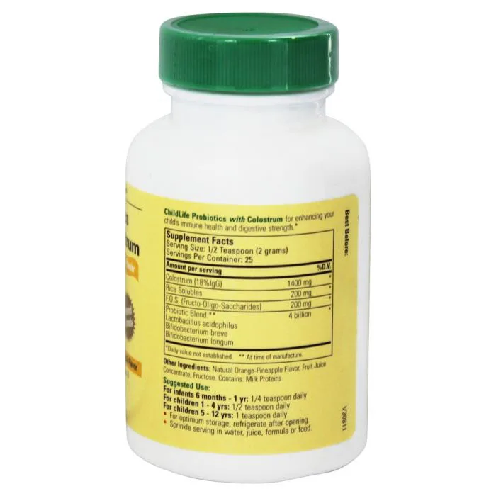 
ChildLife Essentials, Probiotics with Colostrum, 50 g Powder 