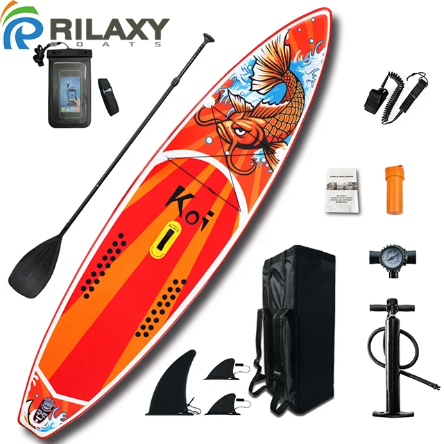 

High Quality Inflatable surf SUP Stand Up Paddle Board inflatable paddle board soft board surf paddle surf, Red and customized