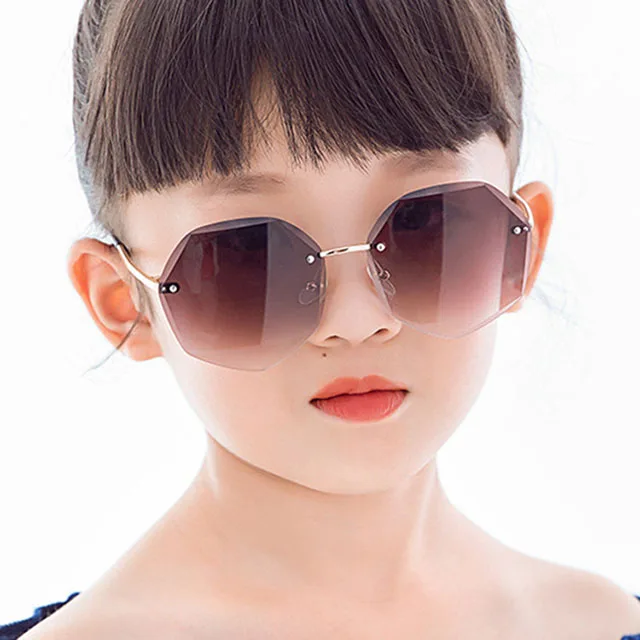 

DLB4202 DL glasses 2020 Frameless Kids Eyewear Round Shape Rimless Fashion Sunglasses Oversized Large Eyewear