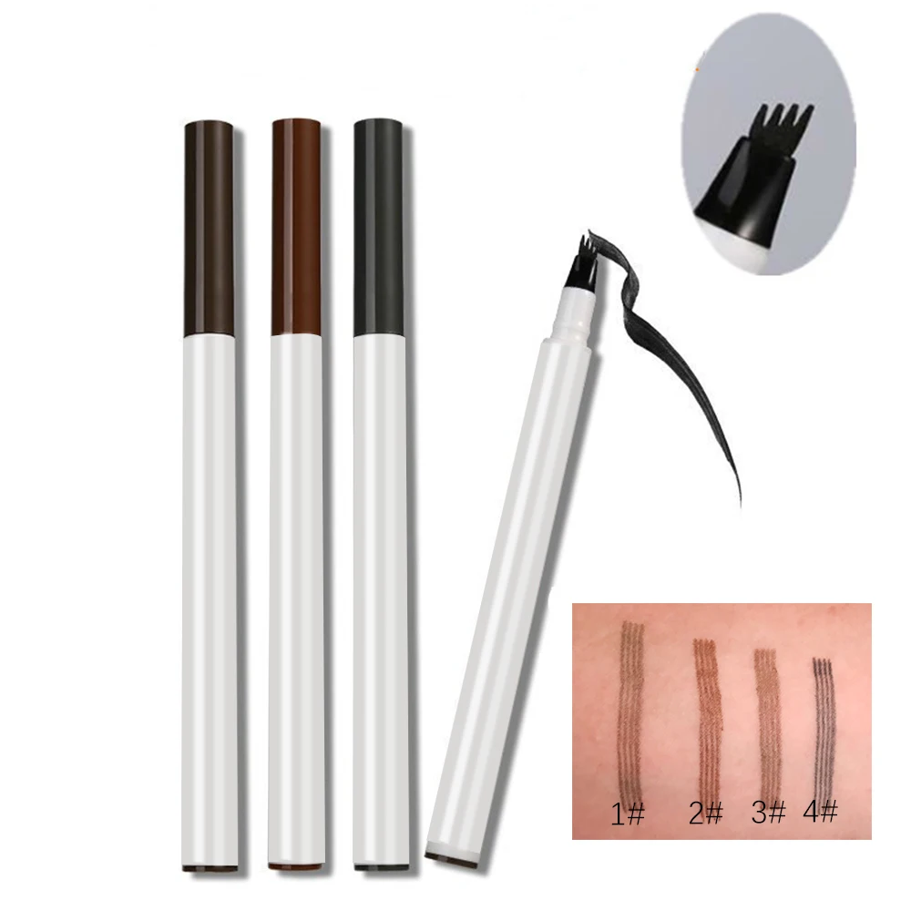 

Mineral Makeup Waterproof Eye Brow Liner 4 Color Liquid Eyebrow Pencil Own Logo Box