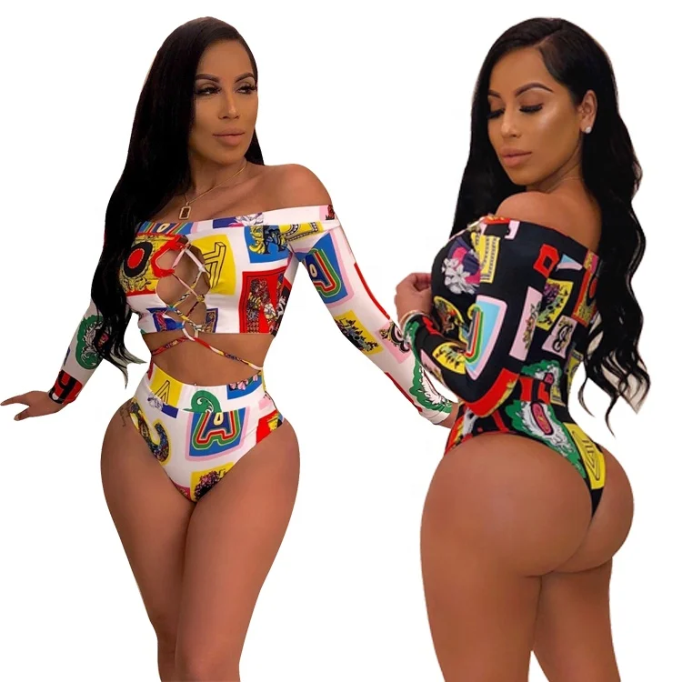 

In Stock Fast Delivery Swimsuit 2021 Spring Summer Set Woman Clothes Sexy Cute Swimsuit Digital Print Woman Swimsuit Suit