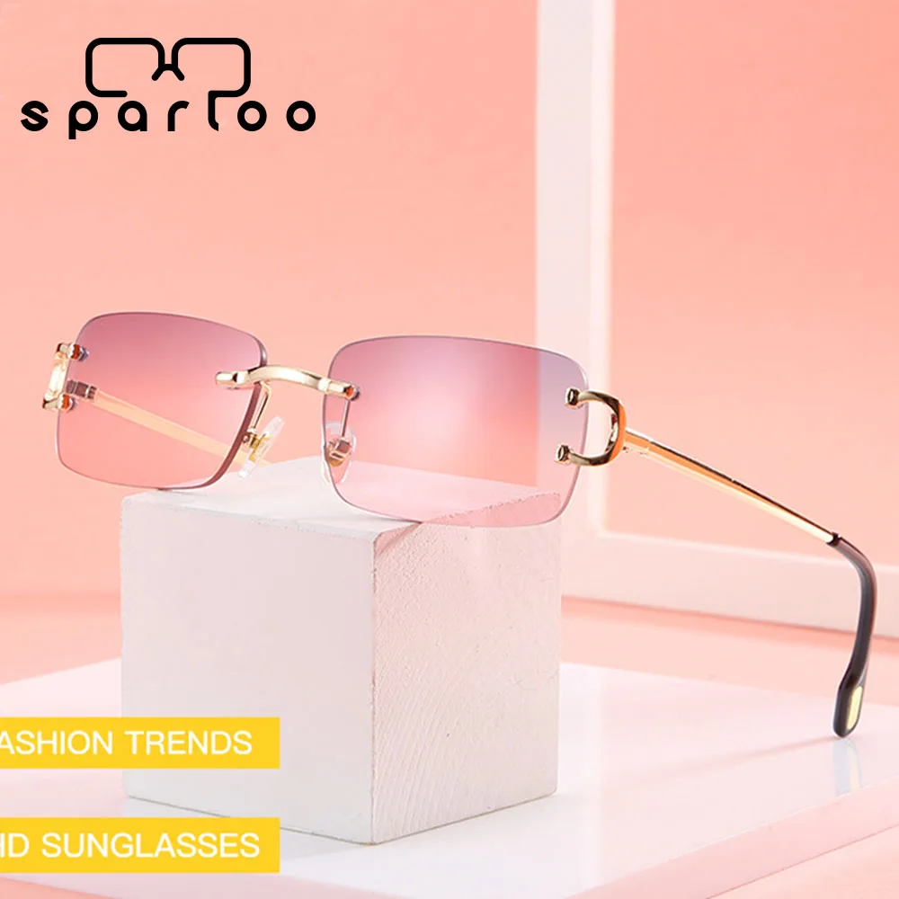 

Sparloo 1139 Rimless Sunglasses Small Rectangle New 2021