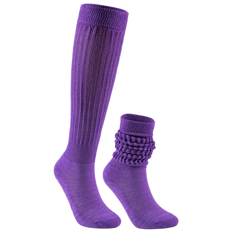 

XINQI OEM/ODM dance athletic socks 144N polyester Loose women knee high socks bubble knee high socks