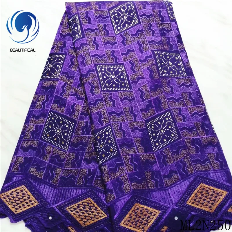 

Beautifical cotton clothing purple embroidery fabric swiss lace fabrics ML2N250, Customized