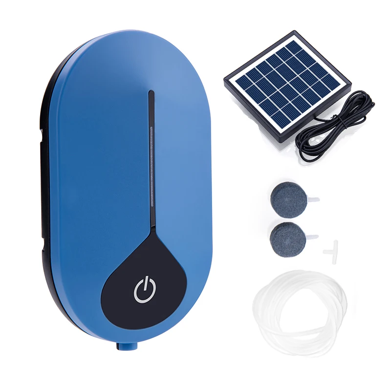 

Mini Solar Dual Aquarium Air Pump Fish Tank Air Pump Fish Bowl with Air Tube Bubbler Stone