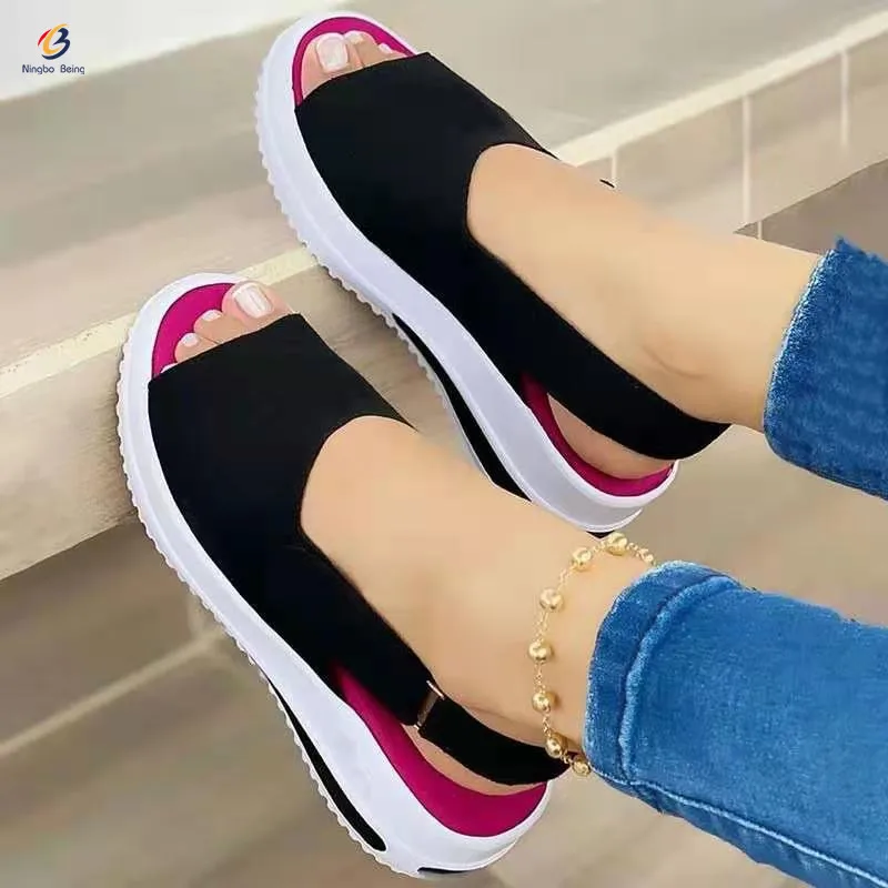 

Hot selling fish mouth women's platform sandals 2021 sandales femme wedge sandals ladies