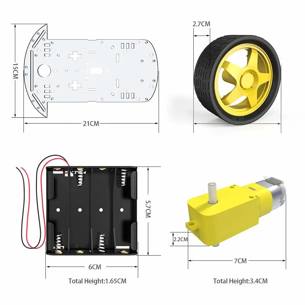 
Speed Encoder 2WD Motor educational Smart Robot tracing Car Chassis Kit with Battery Box 