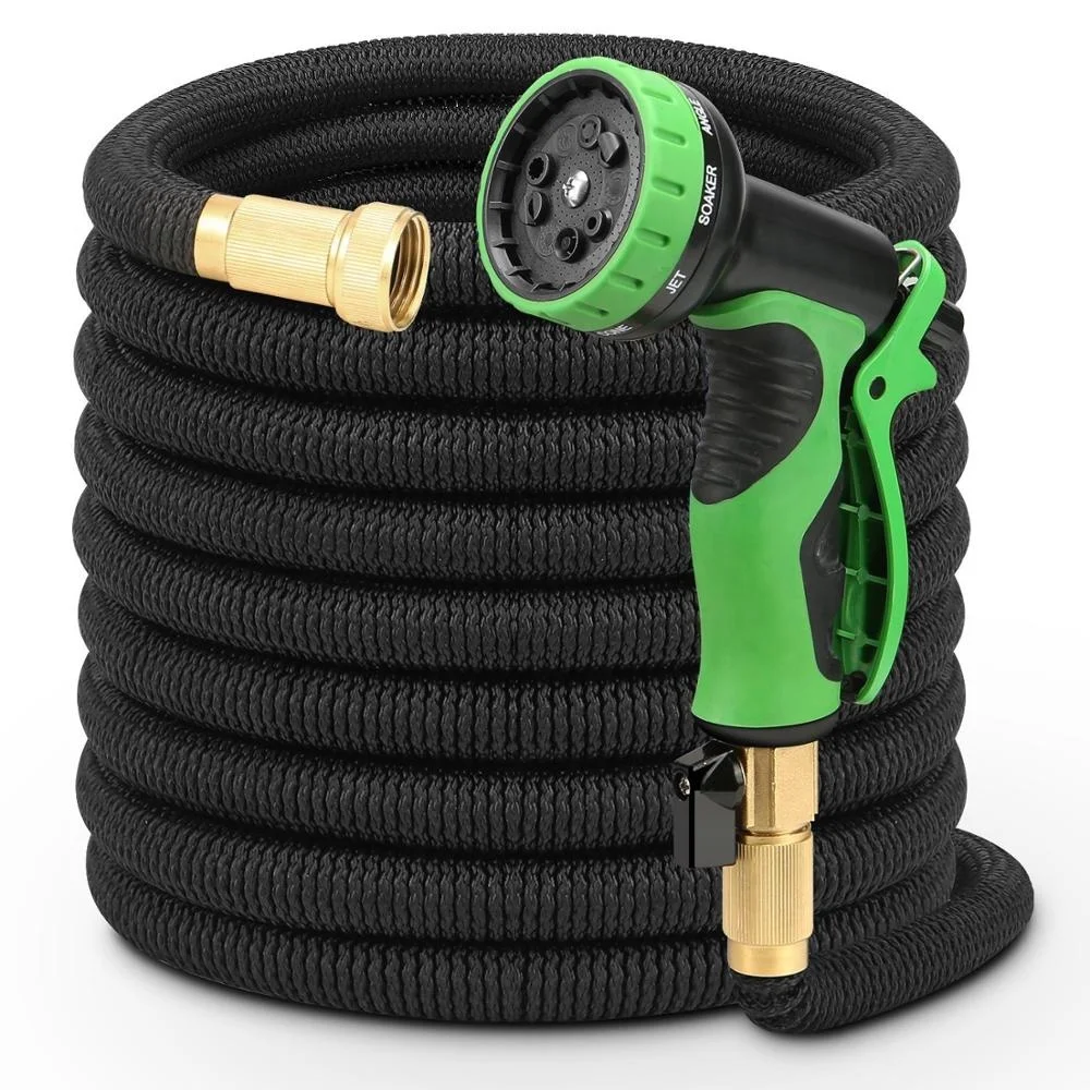 

Leakproof Lightweight 150ft expanding garden water hose with brass connector&valve for cleaning home&outdoor, Blue green orange black