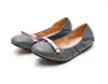 2020 Fashion casual shoes rubber outsole soft genuine leather shoes foldable flexible ballerina women's flats best seller