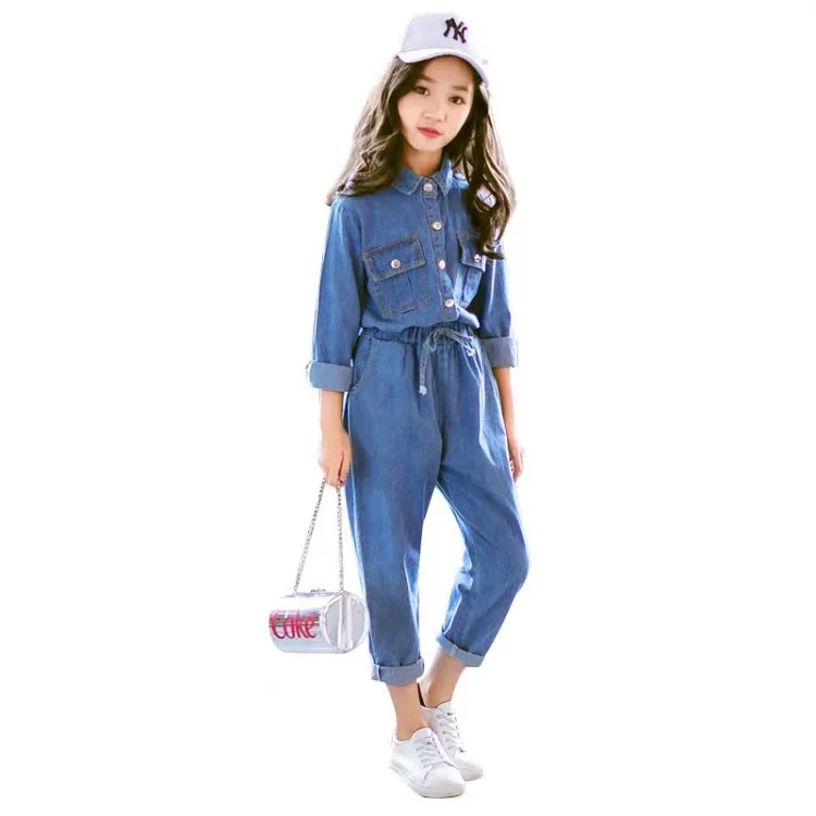 

hot sale kids clothes set girls wear casual style denim cotton jeans set new fashion trendy stylish jeans wear clothing set, 1 colors