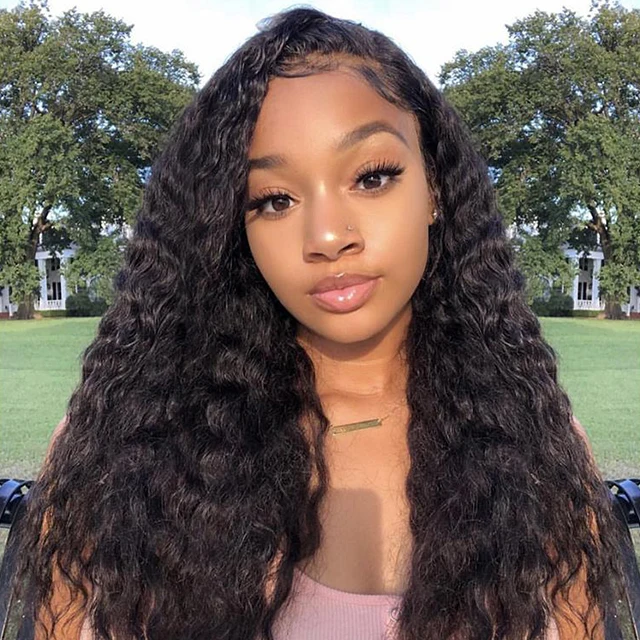 

Unprocessed Remy Raw Virgin Hair Brazilian HD Transparent Lace Wig 13x6 Water Wave Lace Front Human Hair Wigs For Black Women, Natural color lace wig
