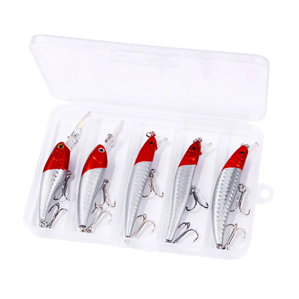 Wholesale Box024-C Combo 5pcs/box Artificial Hard Plastic Baits Saltwater Minnow Fishing Lures Set