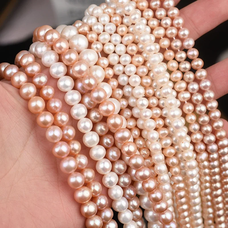 

3.0-12mm round pearl strand Wholesale Factory Low Price Freshwater Pearl Strings Chain for Necklace Bracelet Birthday Gifts