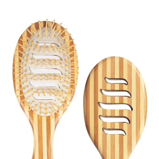 

Custom High Quality Zebra Bamboo Biodegradable Vent Cushion Blow Drying Paddle Hair Brush