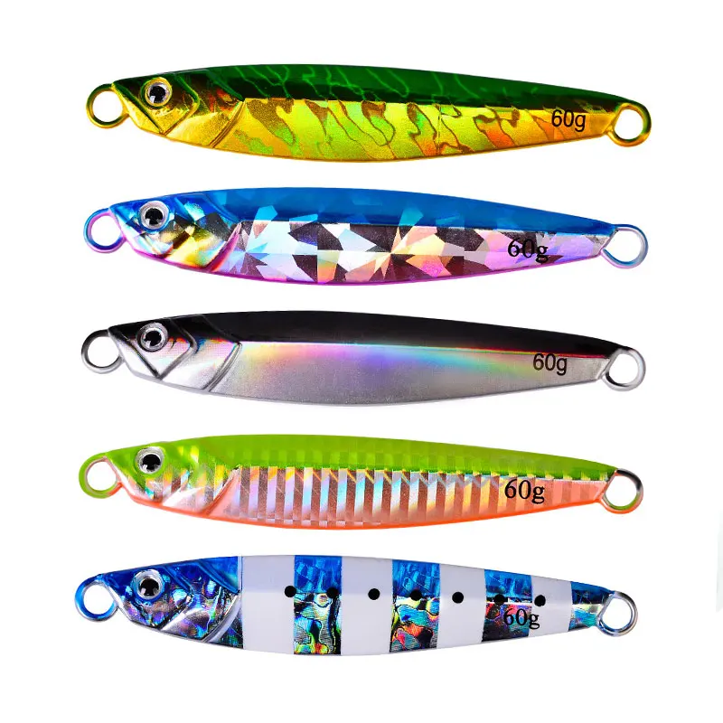 

Wholesale luminous metal jig lure for sea fishing, 5 colors