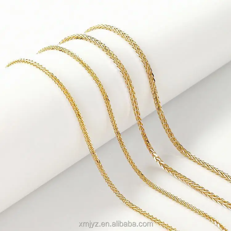 

Certified Pure Gold 18K Gold Chain Jewelry Rose Gold Necklace AU750 Plain Chain Jewelry With Chain Live Explosion Models