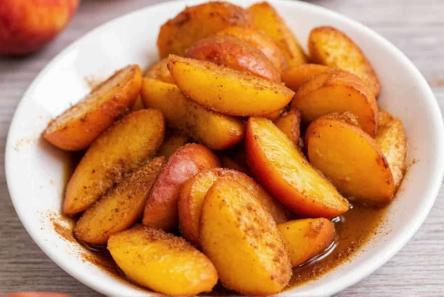 Spiced peaches in a bowl
