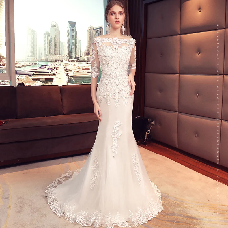 

JKM018 2020 luxury elegant girl lace bridal dress wedding