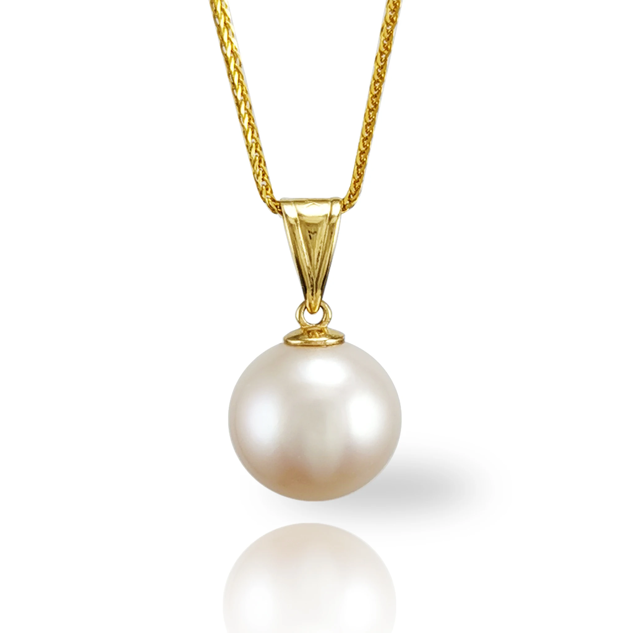 

Genuine real freshwater pearl pendant for women real solid 18K AU750 gold natural pearl pendant