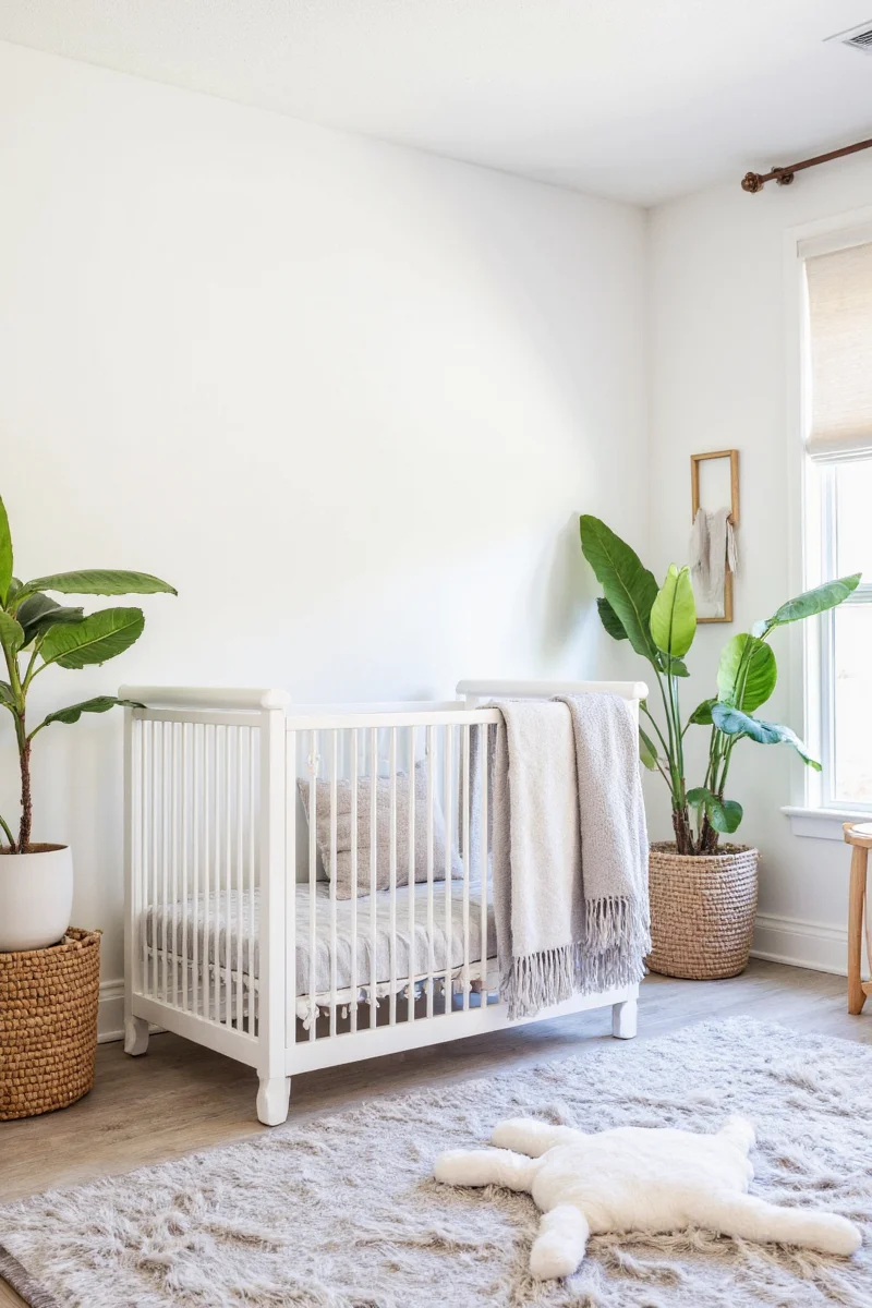 Custom name sign and family photos in nursery