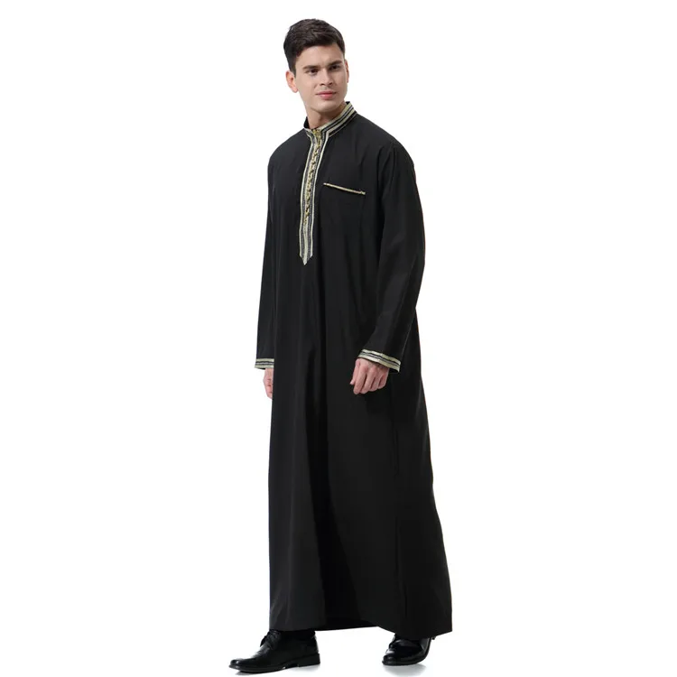 

muslim men clothing robe with iron flower buttons