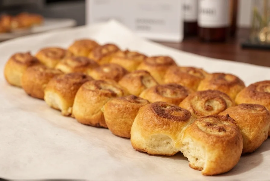 Swedish IKEA cinnamon rolls served with cloudberry jam on a white plate