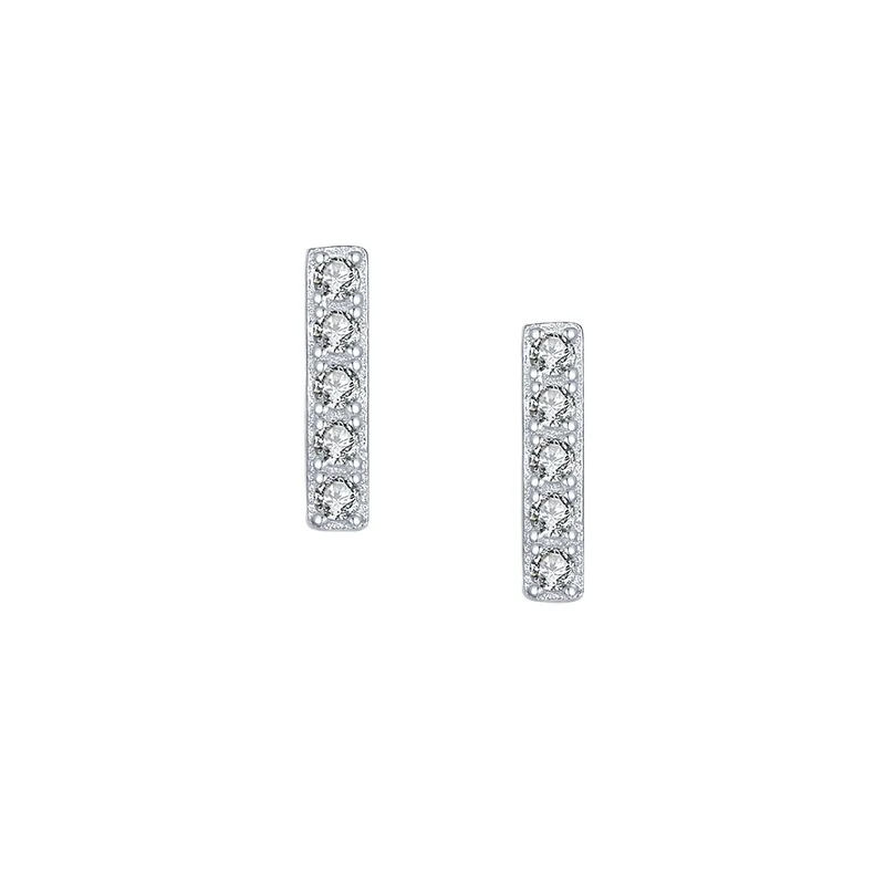 

GZ8-013A 925 sterling silver jewelry solid silver bar earrings ear stud for girls, Same as photo(different colors are available for option)