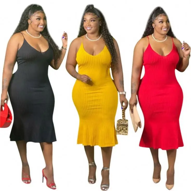 

MISSMOEN New Arrival Solid Color Spaghetti Strap Women Clothes 2021 Sexy Dresses Women Lady Elegant Plus Size Dresses