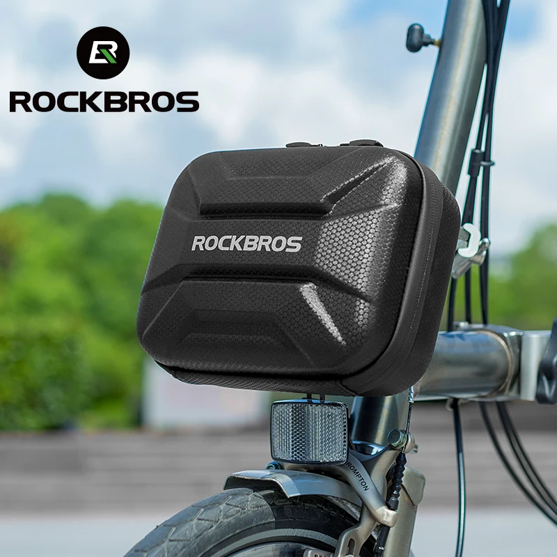 

ROCKBROS Bicycle Bike Hard Shell Front Handlebar Bag Electric Scooter Front Panniers Bike Bag, Black