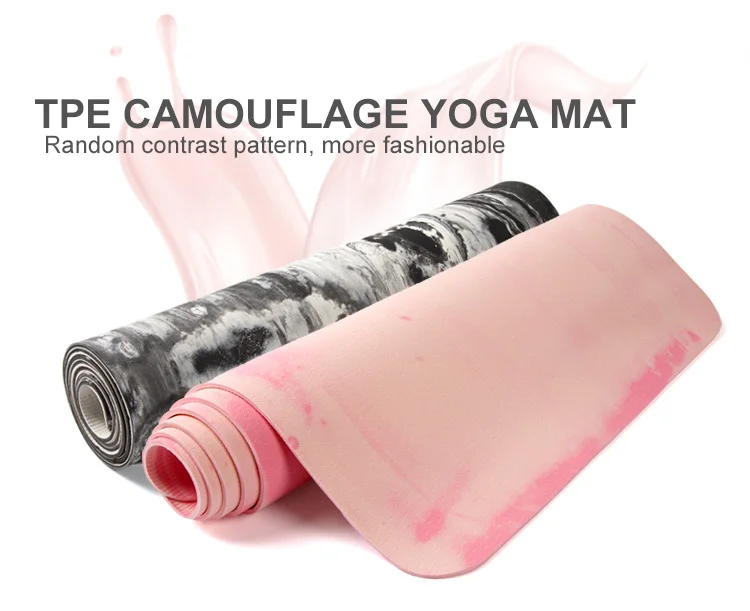 Camouflage Design Fitness Non Slip Exercise Friendly TPE Foam Mat Yoga