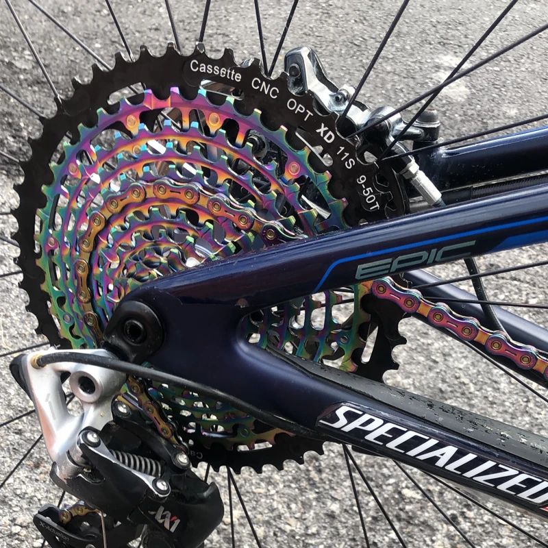 

Factory price factory wholesale SUMC bicycle Ultralight Rainbow colour chain 9/10/11/12 speed oil slick bicycle chain