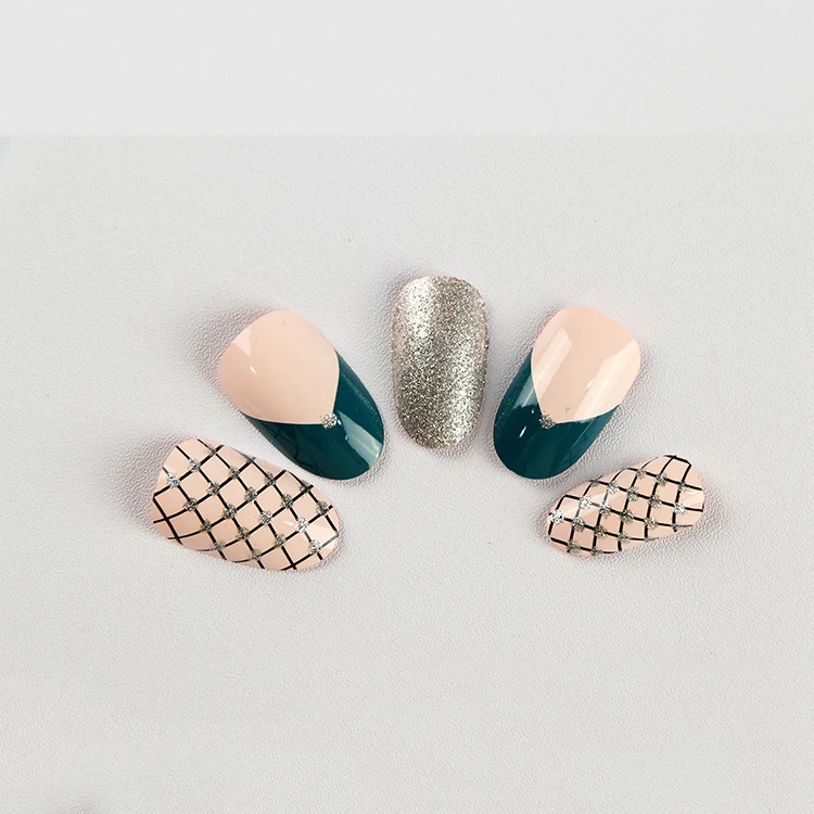 

Beauty creates pressure on nails elegant Eco-friendly artificial nails multi-pattern design fashion nails, Black