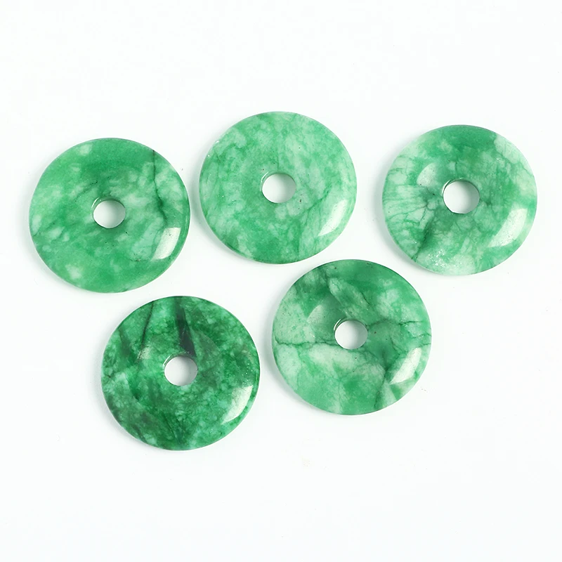 

Wholesale High Quality Natural Burma Jade Donut Shape Beads Pendant Blue Gemstone Donut Pendant, Picture shows