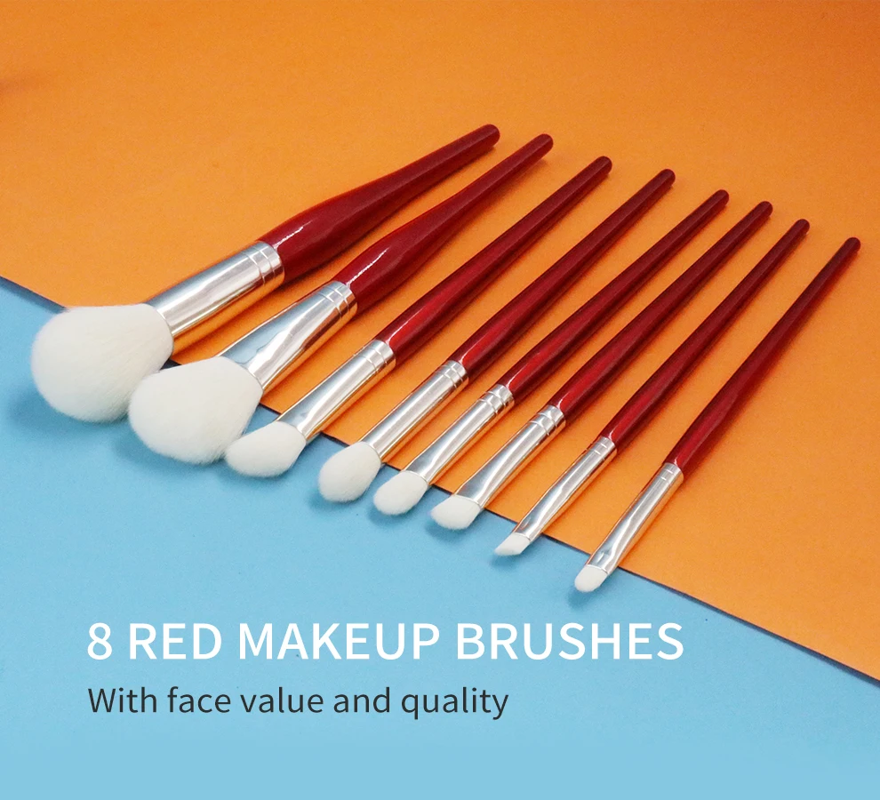 Red makeup brush