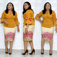 

African Dresses For Women Elegent Fashion Style African Lady Dress Plus Size Knee-length Midi Dress L-3XL Africa Clothing