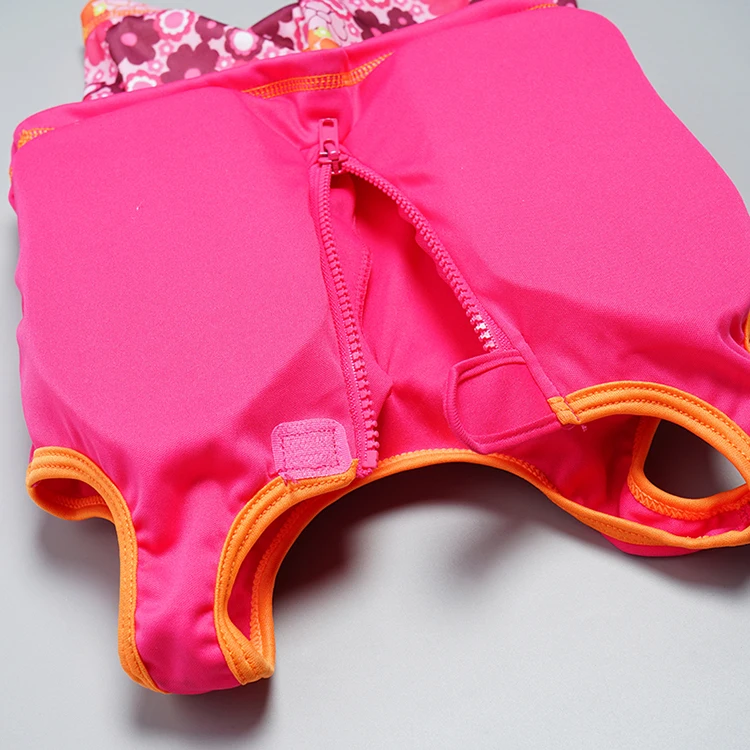 suits for girls children pink life vest with swimming trunks