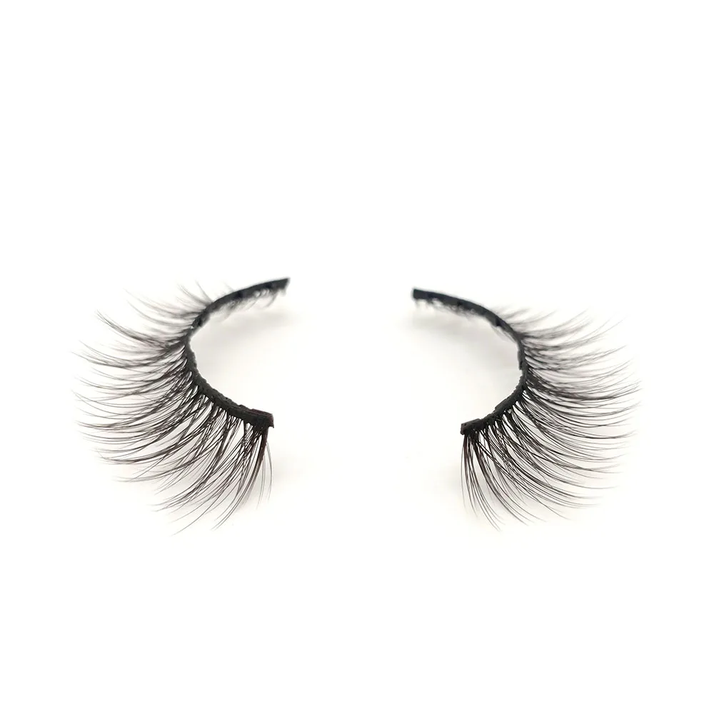 

Wholesale Private Label Natural Faux False Eyelashes 5 Pair Magnetic With Eyeliner Looking To Work, Natural black