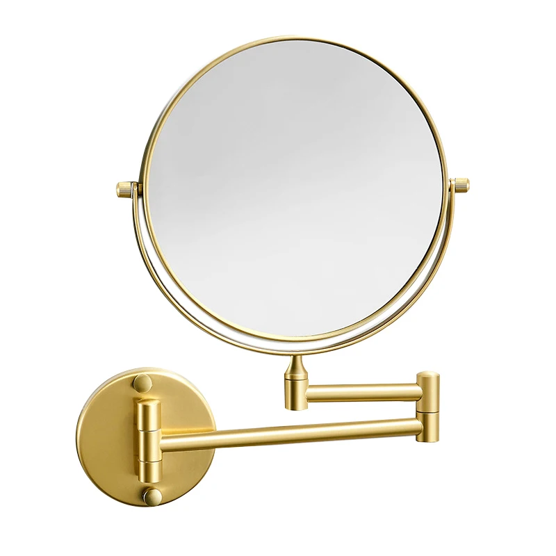 Brushed Gold Wall Mounted Folding Mirror Bathroom Makeup Mirrors Buy