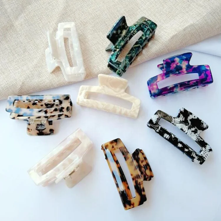 

Custom High Quality Thick Girl Resin Big Acetate Acrylic Accessories Clamp Large Korean Plastic Hair Claw Clip For Woman