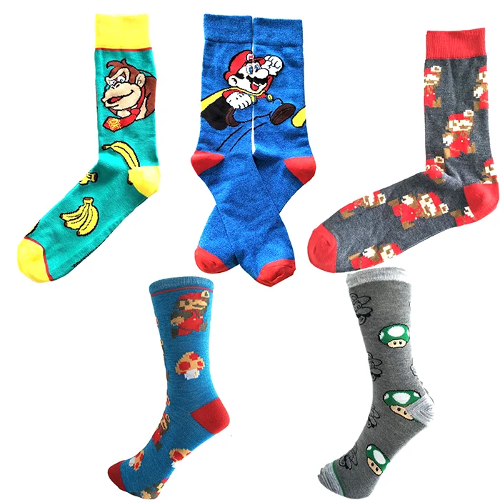 MOQ 12pairs personality funny happy comics cartoon socks men cotton custom