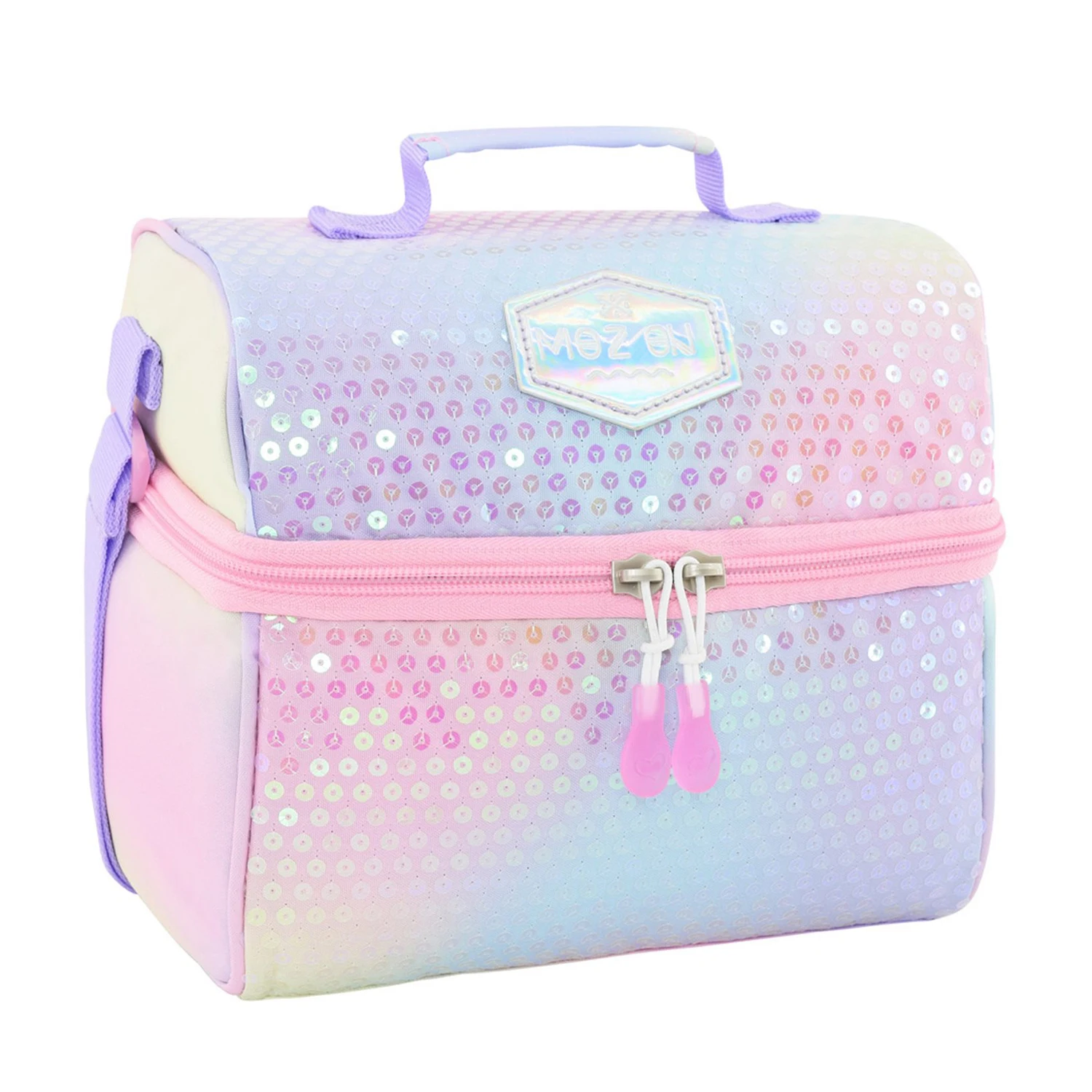 

Kid Lunch Bags, Glitter Sequins Lunch Box Girls Eco Bag Leak Proof For Sublimation Large Simple Waterproof Pink Tote Bag