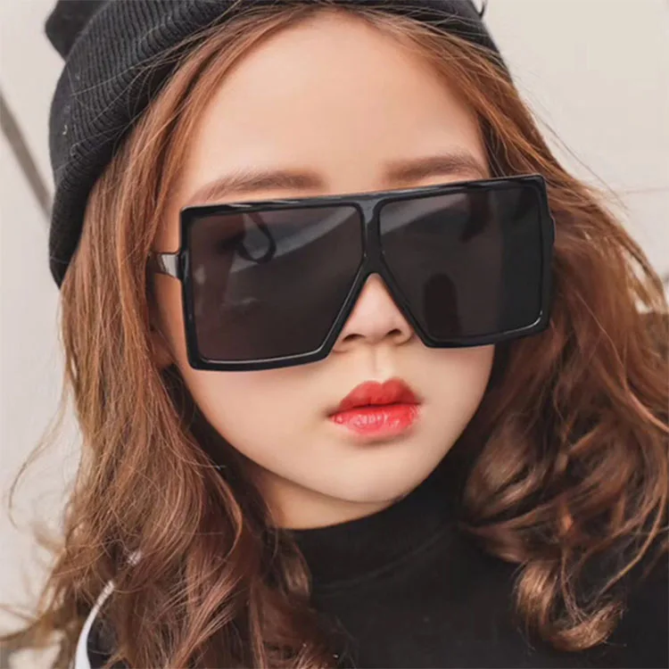 

wholesale custom fashion big square frame oversized kids girls boy baby children black shades sun glasses sunglasses 2020