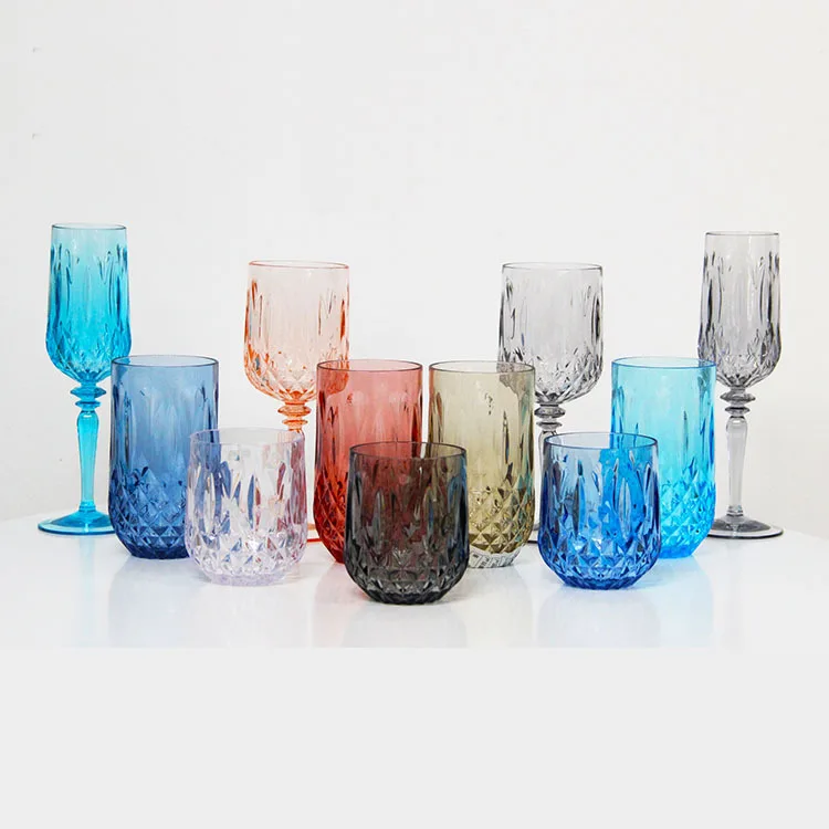 

High quality unbreakable colored polycarbonate drinkware acrylic juice wine glasses plastic cup, Clear or colorful as cutomized