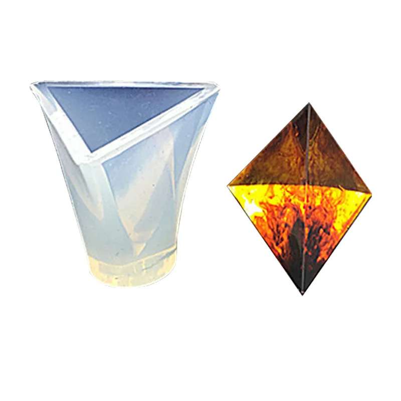 

Factory Supply Triangular Cone Pyramid DIY Epoxy Resin Mold Silicone Mould For Handmade Craft Table Decoration Ornament, Customized colors