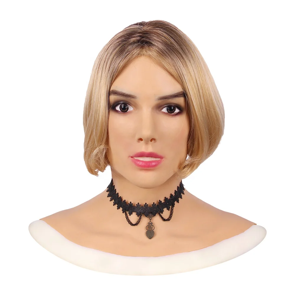 

Tgirl Beatrice full head silicone female face mask for men Crossdressers Cosplay