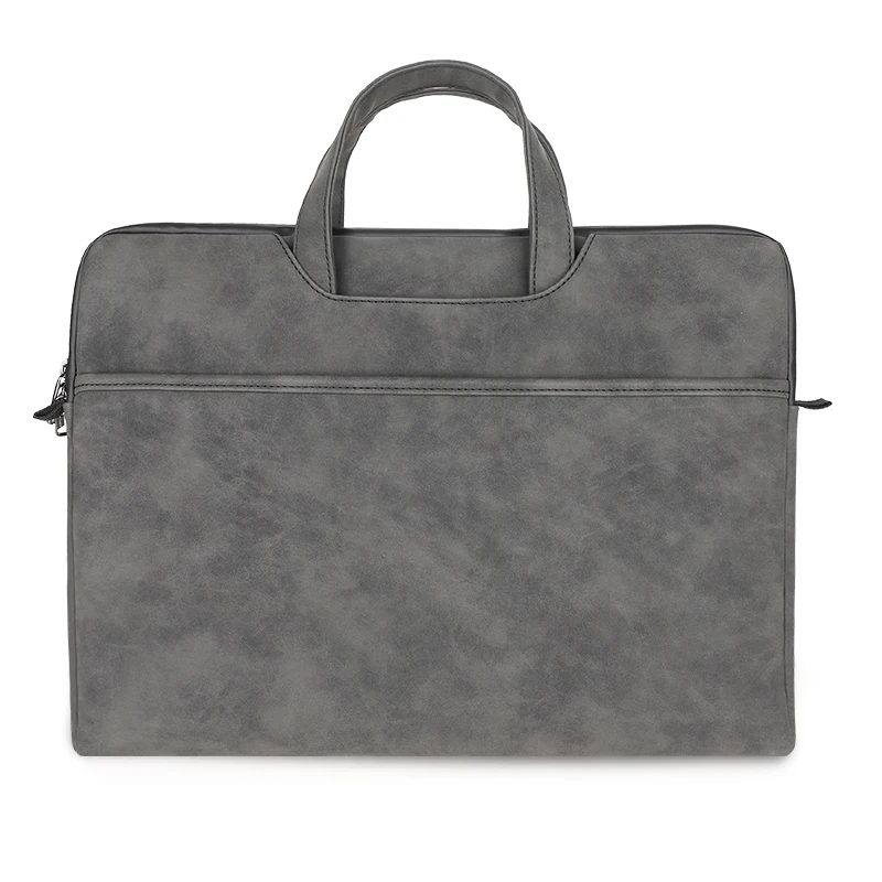 

High quality laptop bags PU portable amazing touch feeling briefcase Amazon hot sell messenger bag, Gray