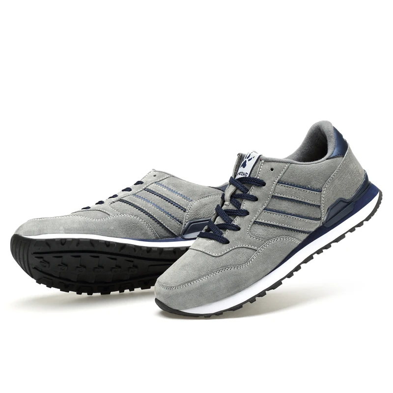 

Men's Spring Genuine Leather Sneakers 2021 Antiskid Rubber walking shoes comfortable hombres Blue grey