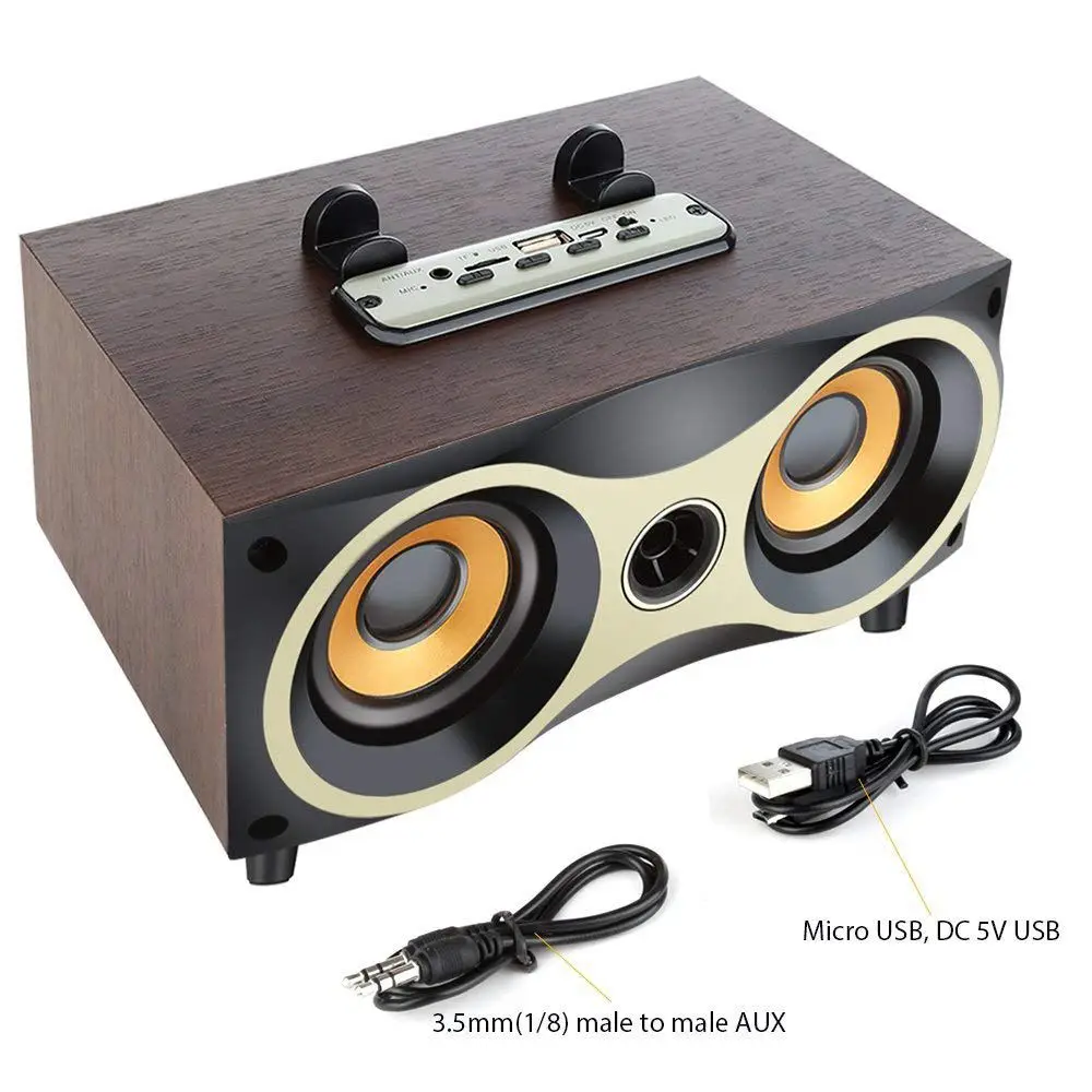 Portable HiFi amplifier real wood Bluetooth speaker for market - ANKUX.COM