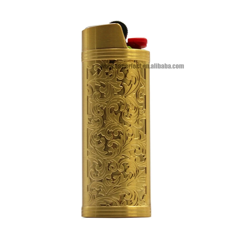 

Maxi J6 Wholesales Gold Silver Bronze Carving Classic Vintage metal lighter holder, Silver/ bronze/ gold