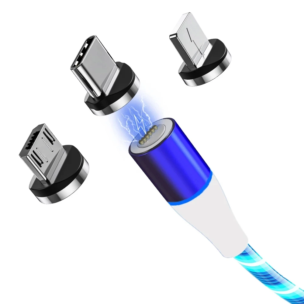 

MONFONK Phone Charger Cable Micro USB Lighting Cable Magnetic Charger Data Line 3 in 1 Type C
